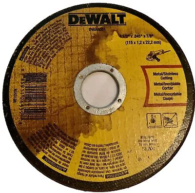 Dewalt DWA8051 Metal/stainless Cut-Off Wheel 4-1/2  X .045  X 7/8  Angle Grinder • $8