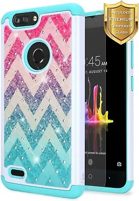 For ZTE Blade Z Max Case Bling Diamond Soft Rubber Phone Cover +Screen Protector • $6.99