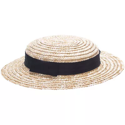 Mini Top Hat Black Band Disc Fascinator Tea Party Decor Custom Straw A617 • $10.99