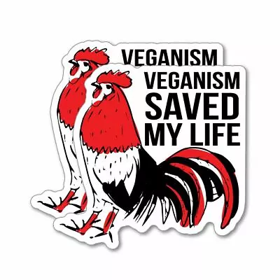 2X Veganism Saved My Life Sticker Decal Vegan Vegetarian Food Laptop Planet • $5.99