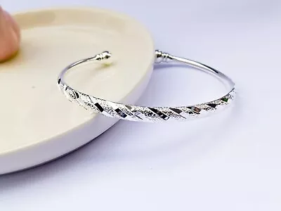 Mens Heavy 925 Sterling Silver Solid Torque Bangle Handmade UK • £23