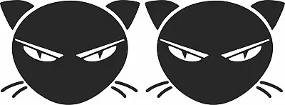 2 Angry Cat-Funny-Stickers-Decals- Car-Mirror-Window-94mm-70mm Each • £1.99