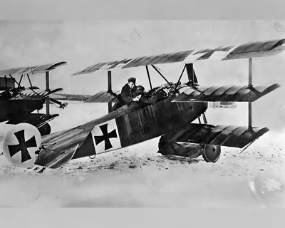 New 8x10 Photo: Red Baron Manfred Von Richthofen With His Fokker Dr.I Triplane • $11.99