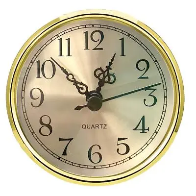 HILLHOME Mini Clock Insert 3-1/2 Inch (90 Mm) Round Quartz Fit-up Gold  • $13.20