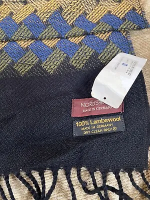 Nordstrom Mens Lambswool Scarf Vintage New NWT 12”x72”L Basket Weave Design • $15