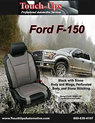 2015-2018 Ford F150 XLT SuperCrew Leather Seat Covers LIMITED Design Black Gray • $748.95