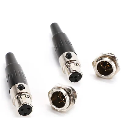 3Pin 4 Pole Audio Plug Jack Speaker Cable Connector Adapter XLR Male Female Lot • $3.35