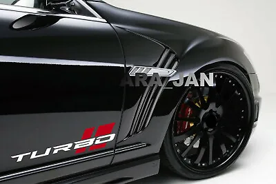 $35.96 • Buy TURBO Decal Sticker Sport Car Racing Stripe Logo Motorsport R Performance PAIR