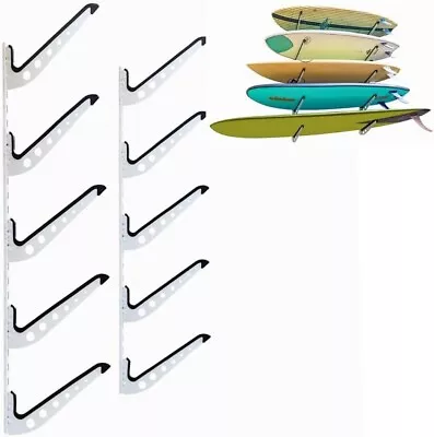 Flow Racks 5 Board Surf Rack Adjustable Wall Mount For Surfboard Wakeboard Sno • $171.99