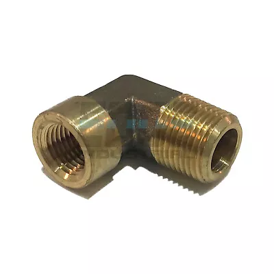 Forged Brass 90 Degree Reducing Street Elbow 1/4  Female Npt X 3/8  Male Npt • $11.44