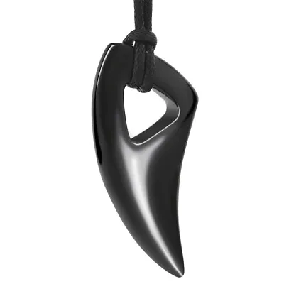 Men's Titanium Steel Wolf Tooth Pendant Necklace Stainless Steel Horn Pendants • $9.89