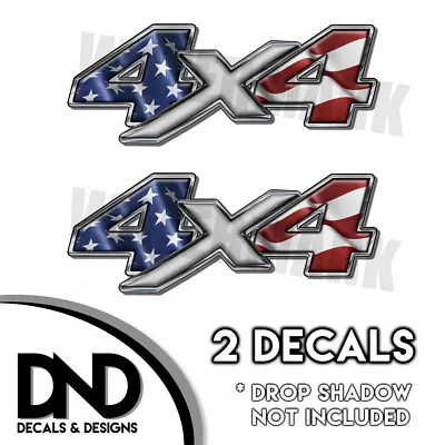 4x4 NO Off Road Decals Sticker Fits Chevy Silverado American Flag 2 PK MK184NOR4 • $18.99