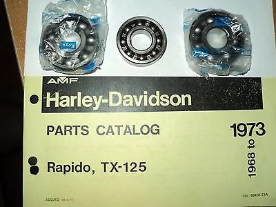 $70.33 • Buy 1968 Harley  Aermacchi   Rapido-125cc Crank Bearings  (2)  9041p  (1)  9043p 