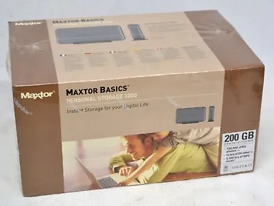 Maxtor Basics Personal Storage 3200 200 GB External Hard Drive - NEW & SEALED • $29.95