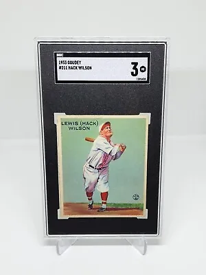 1933 Goudey 211 Hack Wilson SGC Graded 3 Hall Of Famer • $999.99