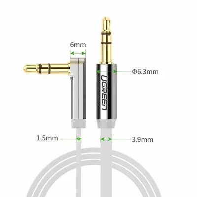 £5.99 • Buy Ugreen 3.5mm Jack Audio Lead Aux Cable 90 Degree Right Angle IPhone Samsung MP4