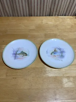 Two Rare Fish Design MZ Austria Moritz Zdekauer Dinner Plates Signed By Artest • $29.65