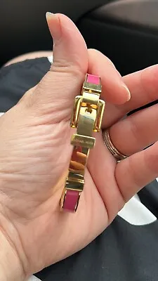 Michael Kors Pink Enamel Gold Tone Buckle Bangle Bracelet  • $30