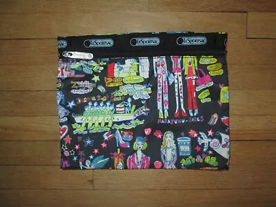 LE SPORTSAC Cosmetic Bag Artist Collection Sara Schwartz Nightlife *Made In USA • $13.69