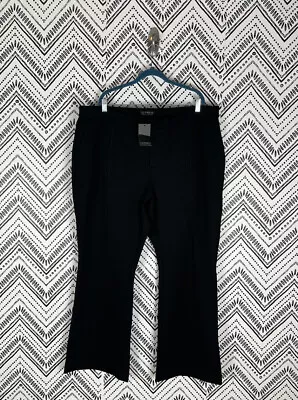 Nwt Women Eloquii Black High Rise Stretch Ponte Knit Flare Pants Size 24 • $19.99