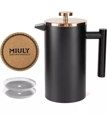 £22 • Buy French Press 1 Litre/8 Cup Cafetiere Black Coffee Press Double Wall