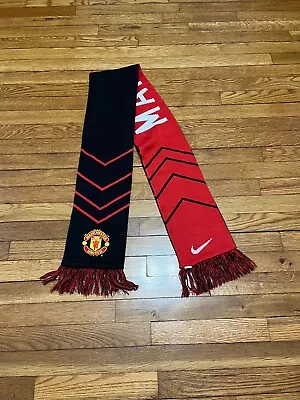 Nike Manchester United FC Team Scarf Red Devils Double-Sided Fringe High Quality • $13.95