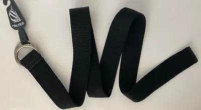 Nautica Web Belt W/Metal D Rings Men's Size Large In Black B • $15.99
