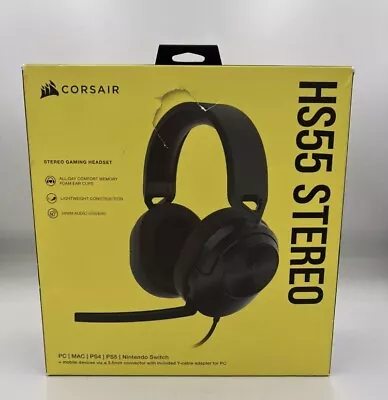 Corsair HS55 STEREO Wired Gaming Headset Carbon Black - New • £38.99