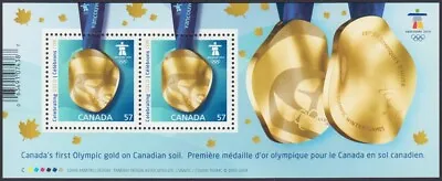 Canada 2010 #2371 Mnh - VANCOUVER OLYMPICS GOLD MEDAL - Souvenir Sheet Of 2 • $2.87