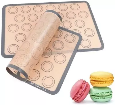 4 Pcs Of Non-stick Silicone Reusable Macaron Baking Mat W/ 2 Storage Straps • $17.90