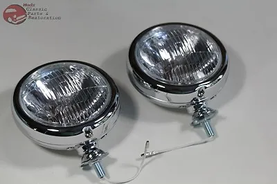 Clear Lens Vintage Style Mounted Custom Fog Lamp Lights Truck Rod 12 Volt 5  New • $145.83