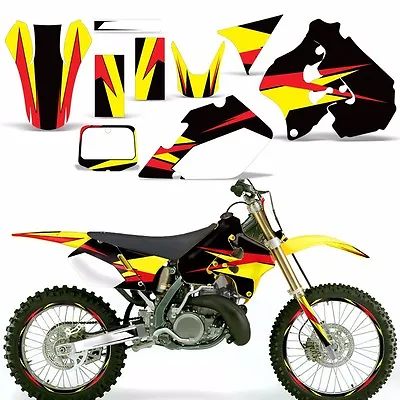 Decal Graphic Kit Suzuki RM 250 RM250 Dirt Bike Number Backgrounds Deco 96-98 XX • $119.95