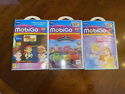 VTech Mobigo Games Lot Of 3 Disney Princess Chuggington Neverland Pirates 3-5yr • $13.50