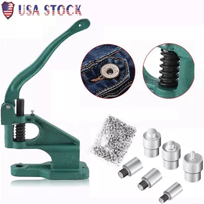 Grommet Machine 3 Die 1/4  3/8  2/5  1500 Grommets Eyelet Hand Press Tool US • $47.49