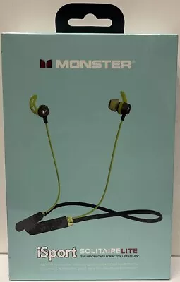 Monster ISport Solitaire Lite Wireless Headphones - Black & Green • $17.99