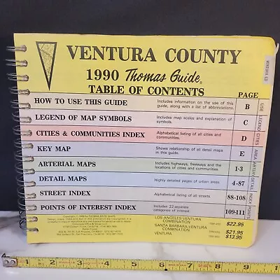 Thomas Bros Maps Popular Street Atlas Ventura County CALIFORNIA 1990 - HISTORY • $20