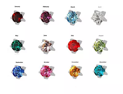 Birthstone Options Mini Surgical Stainless Steel Prong RD2.0mm Stud Earrings • $8.50