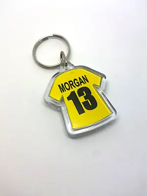 Personalised Football Shirt Keyring - Double Sided - Any Name Colour Number • £2.99