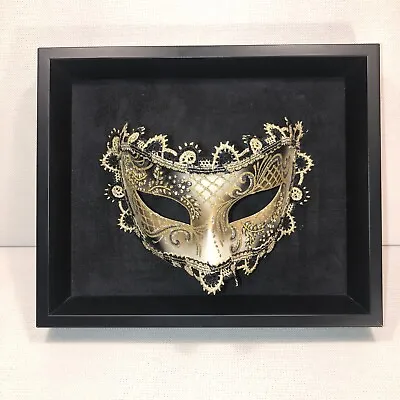 Masquerade Mask Venice Italy Pier 1 Import Hand Painted Gold Black Elae 2015 • $29.99