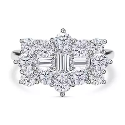 TJC 2.55ct Moissanite Boat Ring For Women In Silver • £61.99