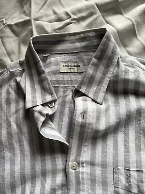 Yves Saint Laurent Shirt Mens Large  Short Sleeve Linen / Cotton YSL • £20
