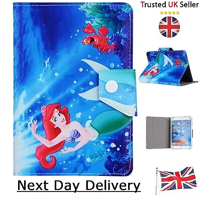 7   8 9.7 10.1 Inch Tablet Case - Kids Tab Cover - Ariel Mermaid ~ Under The Sea • £15.99