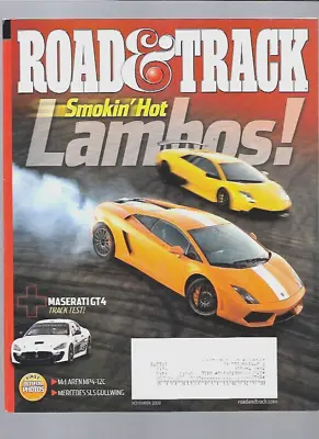 Road & Track Magazine November 2009- Maserati GT4 Mercedes SLS Gullwing • $4