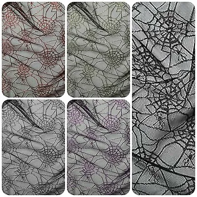 Halloween Spider Web Lace Mesh Netting Fabric Material All Colours 145cm Wide • £2.99