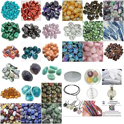 RAL060 Tumbled Stones Polished Crystal Gemstones 20-50mm + Accessories • £5.90