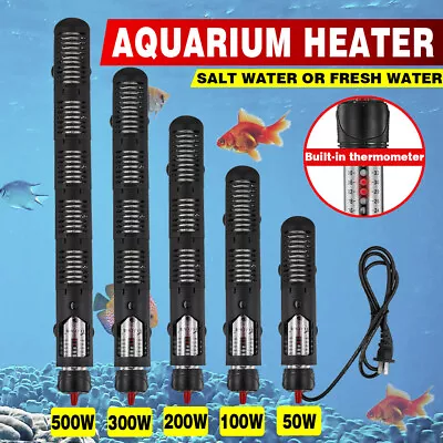 $25.88 • Buy 25-500W Aquarium Water Heater Submersible Fish Tank Auto Thermostat Heating Rod