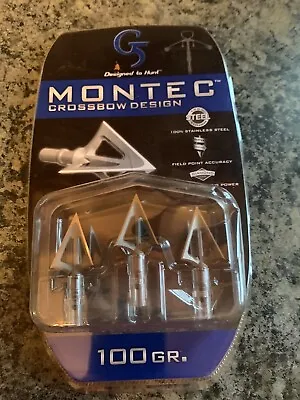 New In Package G5 Archery Montec Crossbow Broadhead 100 Grain 3-pack Bow Hunting • $24.99