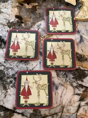 NIP Mackenzie-Childs  Patience Brewster Dash Away Cork Back Coasters. • $38