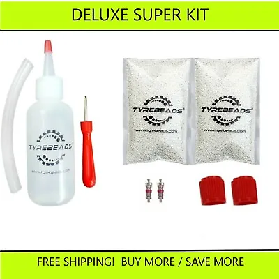 Tire Beads Motorcycle Balance Deluxe Kit Ceramic 1+2 Oz (3 Total) Red Caps RARE! • $17.99