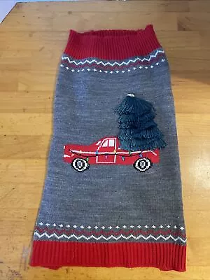 Pet Apparel Holiday Dog Sweater Size Small Red Pickup Truck • $4